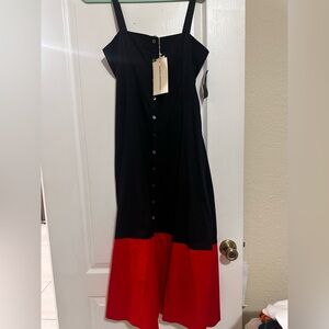 Mara Hoffman black and red straps dress
